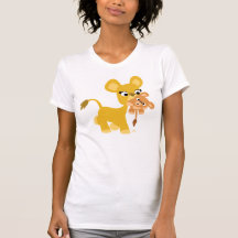 Cartoon Mother Lion and Cub Women T - Shirt