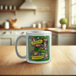 Cartoon Motivierend Tierlüfter hinzufügen Kaffeetasse