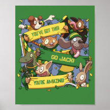 Cartoon Motivierend Tierlüfter hinzufügen