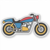 Cartoon Motorrad Aufkleber (Vorderseite)