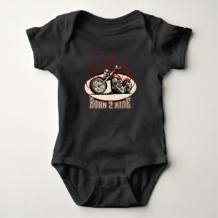 Cartoon Motorrad Baby Strampler
