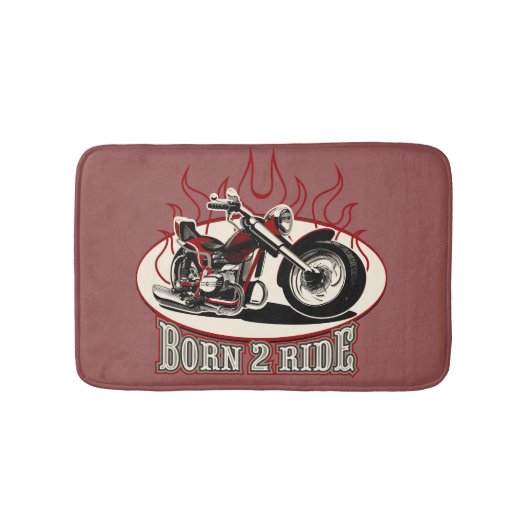Cartoon Motorrad Badematte (Vorderseite)