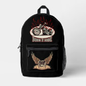 Cartoon Motorrad Bedruckter Rucksack (Vorderseite)