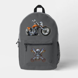 Cartoon Motorrad Bedruckter Rucksack