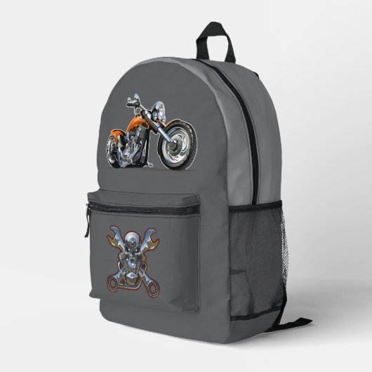 Cartoon Motorrad Bedruckter Rucksack (Rückseitige Ecke Rechts)