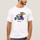 Cartoon Motorrad Couple T - Shirt Persönlicher Nam (Vorderseite)
