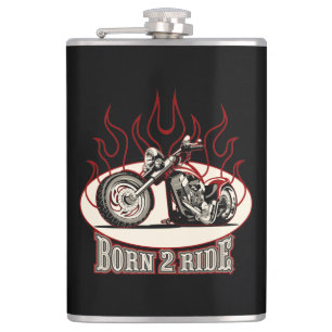 Cartoon Motorrad Flachmann