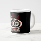Cartoon Motorrad Jumbo-Tasse (Vorderseite Rechts)