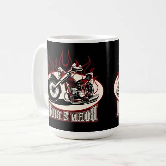 Cartoon Motorrad Kaffeetasse (Vorderseite Links)