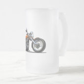 Cartoon Motorrad Mattglas Bierglas (VorderseiteRechts)