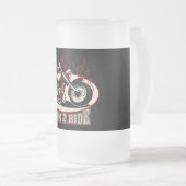 Cartoon Motorrad Mattglas Bierglas (VorderseiteRechts)