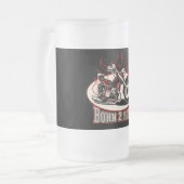 Cartoon Motorrad Mattglas Bierglas (Vorderseite Links)
