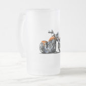 Cartoon Motorrad Mattglas Bierglas (Vorderseite Links)
