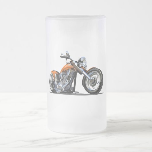 Cartoon Motorrad Mattglas Bierglas (Mittel)