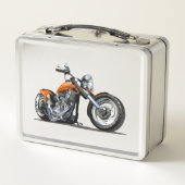 Cartoon Motorrad Metall Brotdose (Rückseite)