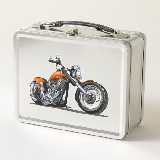 Cartoon Motorrad Metall Brotdose (Vorderseite)