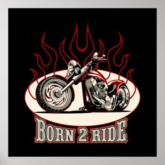 Cartoon Motorrad Poster (Vorne)