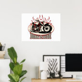 Cartoon Motorrad Poster (Heimbüro)