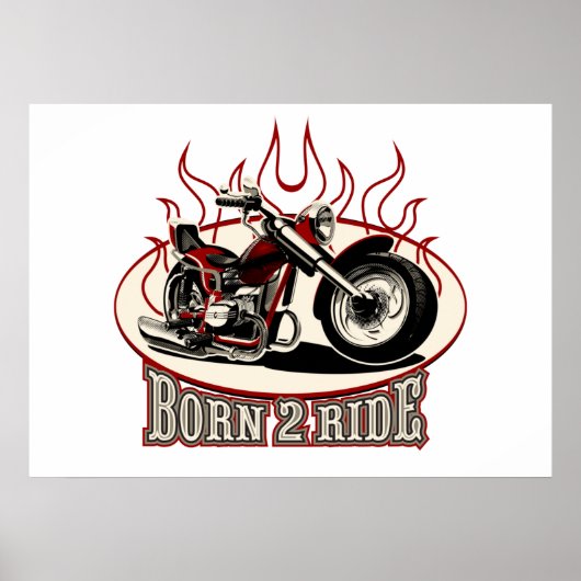 Cartoon Motorrad Poster (Vorne)