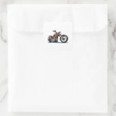 Cartoon Motorrad Quadratischer Aufkleber (Tasche)
