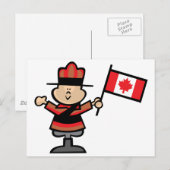 Cartoon Mountie Postkarte (Vorne/Hinten)
