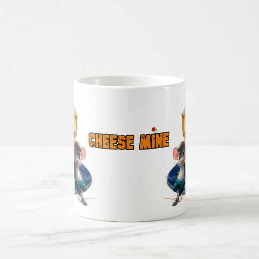 Cartoon Mouse and slice of Cheese on a  Kaffeetasse (Mittel)