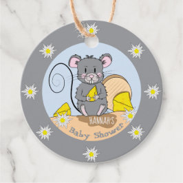 Cartoon Mouse Edelweiss Babydusche Geschenkanhänger