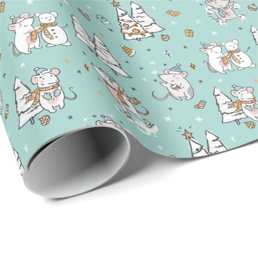 Cartoon Mouse Geschenkpapier (Rolleneckpunkt)
