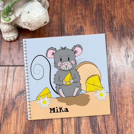 Cartoon Mouse Kid Handwriting - Art Notebook Notizblock