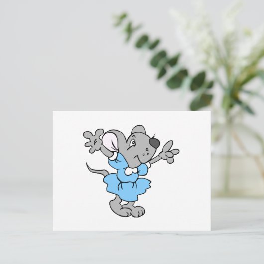Cartoon Mouse Postkarte (Stehend Vorderseite)