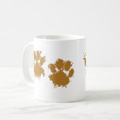 Cartoon Muddy Dog Paw Print Kaffeetasse (Vorderseite Links)