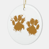 Cartoon Muddy Dog Paw Print Keramik Ornament (Links)