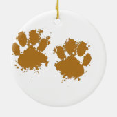 Cartoon Muddy Dog Paw Print Keramik Ornament (Hinten)