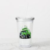 Cartoon-Müllwagen Acryltrinkbecher (Rückseite)