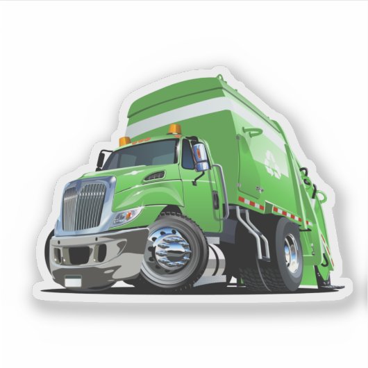 Cartoon-Müllwagen Aufkleber (Vorderseite)