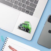 Cartoon-Müllwagen Aufkleber (Laptop mit iPhone)