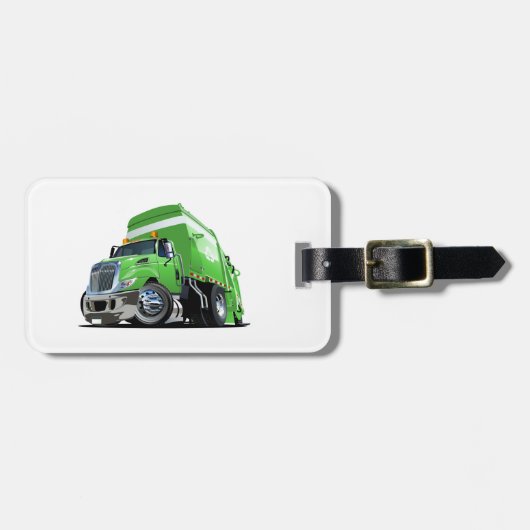 Cartoon-Müllwagen Gepäckanhänger (Vorderseite horizontal)