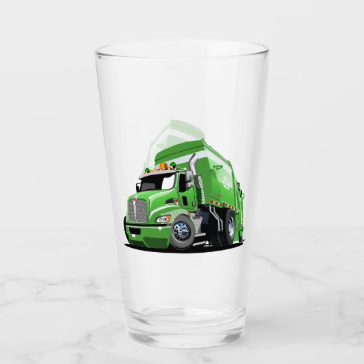 Cartoon-Müllwagen Glas (Vorderseite)