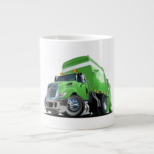 Cartoon-Müllwagen Jumbo-Tasse (Vorderseite)