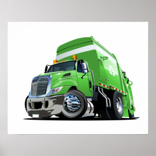 Cartoon-Müllwagen Poster