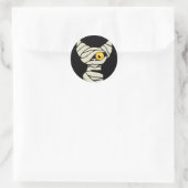 Cartoon Mummy Cat Halloween Runder Aufkleber (Tasche)