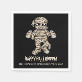 Cartoon Mummy Personalizable Halloween-Ereignistex Serviette