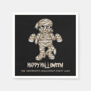 Cartoon Mummy Personalizable Halloween-Ereignistex Serviette