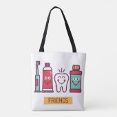 Cartoon-Mundsorgfalt-Freunde Tasche (Rückseite)