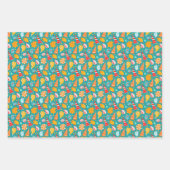 Cartoon Muscheln mit Sand und Doodle-Verzierung Geschenkpapier Set (Vorderseite 3)