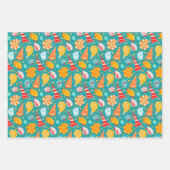 Cartoon Muscheln mit Sand und Doodle-Verzierung Geschenkpapier Set (Vorderseite)