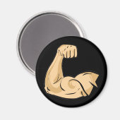CARTOON MUSCLES MAN kräftiger Arm Bizeps athletisc Magnet (Vorderseite/Rückseite)