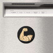 CARTOON MUSCLES MAN kräftiger Arm Bizeps athletisc Magnet (In Situ (Geschirrspüler))