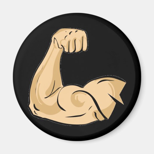 CARTOON MUSCLES MAN kräftiger Arm Bizeps athletisc Magnet (Vorne)