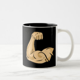 Cartoon MUSCLES MAN kräftiger Arm Bizeps athletisc Zweifarbige Tasse